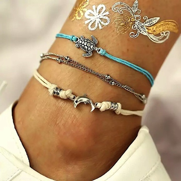 “Saltwater Life” SeaTurtle/Dolphin Anklet/Bracelet